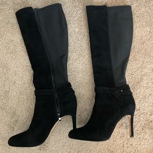 White House Black Market Black Suede Boots - gently worn.